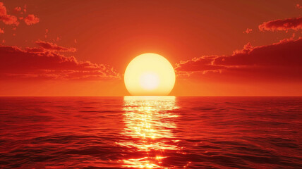 Obraz premium red sunset over the sea