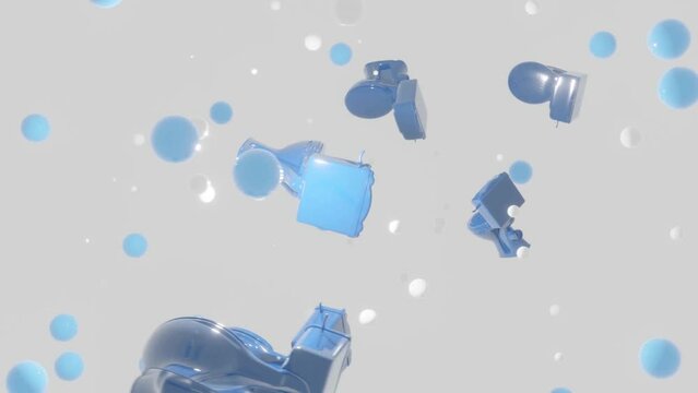 footage of blue toilets
