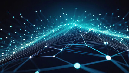 Futuristic Blue Digital Backdrop: Visualizing Big Data in an Abstract Context