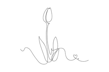 Tulip flower line art design. Hand drawn flowers. botanical arts.