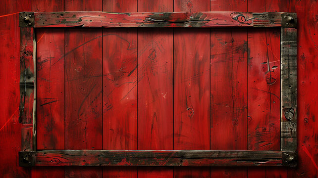 red wooden frame texture background