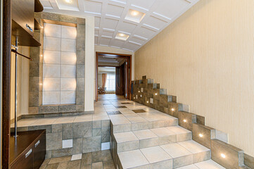 standard room interior apartment. room doors, renovation corridor lobby entrance hall