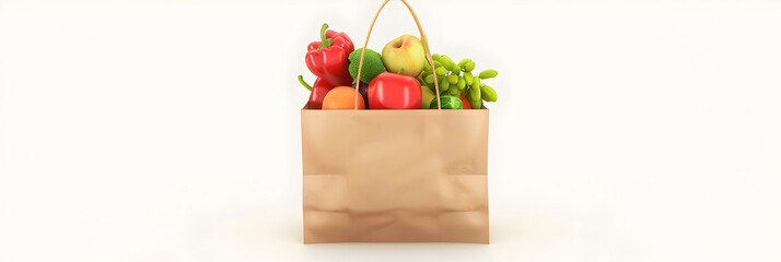 bag with vegetables,Fruits and Veggies in Recyclable Carriers