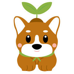 Earthday shiba dog with tree 