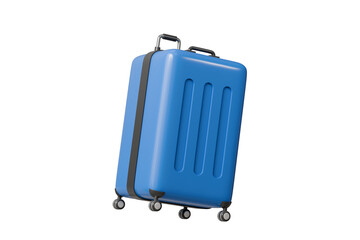 3d Travel Suitcase, luggage Suitcase Icon Isolated on purple background. travel concept. Minimal Blue Suitcase creative design. 3d render illustration.