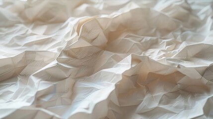 Elegant crumpled paper texture in soft lighting