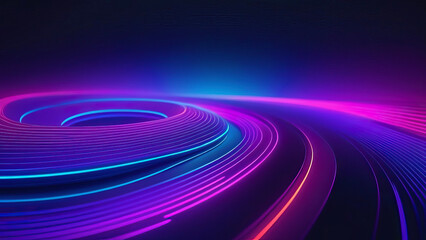 Fototapeta premium Aesthetically Pleasing: Colorful Background Featuring Curvaceous Neon Lines and Abstract Glowing Shapes