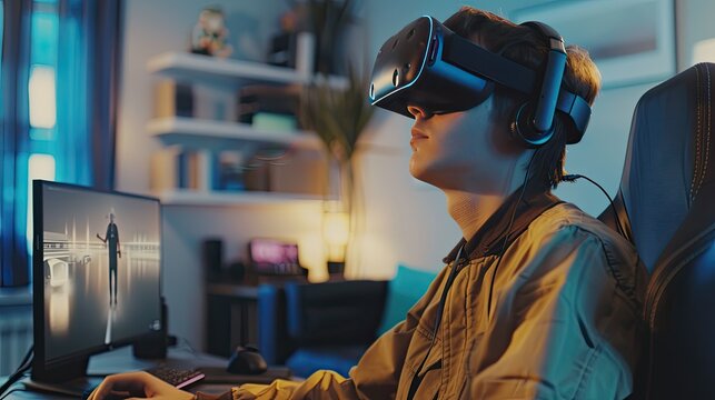 Young Enthusiast Exploring Virtual Reality