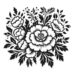 Flowers isolated on white background. Flowers in modern simple. Cute round flower plant nature collection. Vector illustrator.
