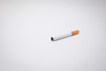 Cigarette isolated on a white background. World No Tobacco Day concept stop smoking. Selective...