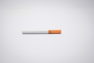 Cigarette isolated on a white background. World No Tobacco Day concept stop smoking. Selective...