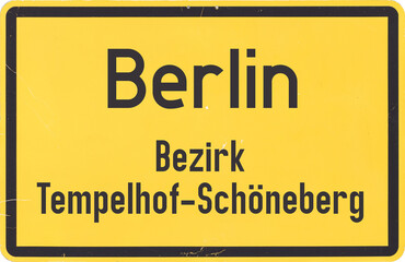 Ortsschild Berlin Bezirk Tempelhof-Schöneberg