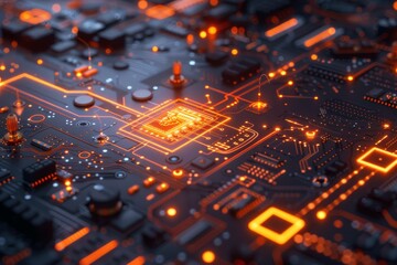 Holographic glowing diagram of the digital ecosystem of corporate communications.