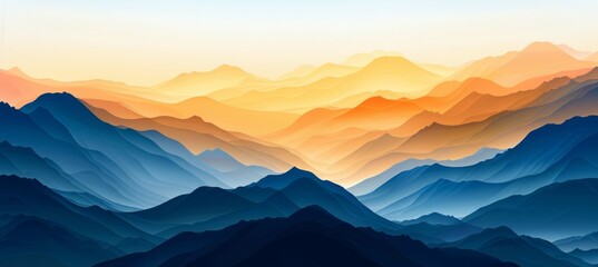Mountain panoramic range landscape. Generative AI technology.