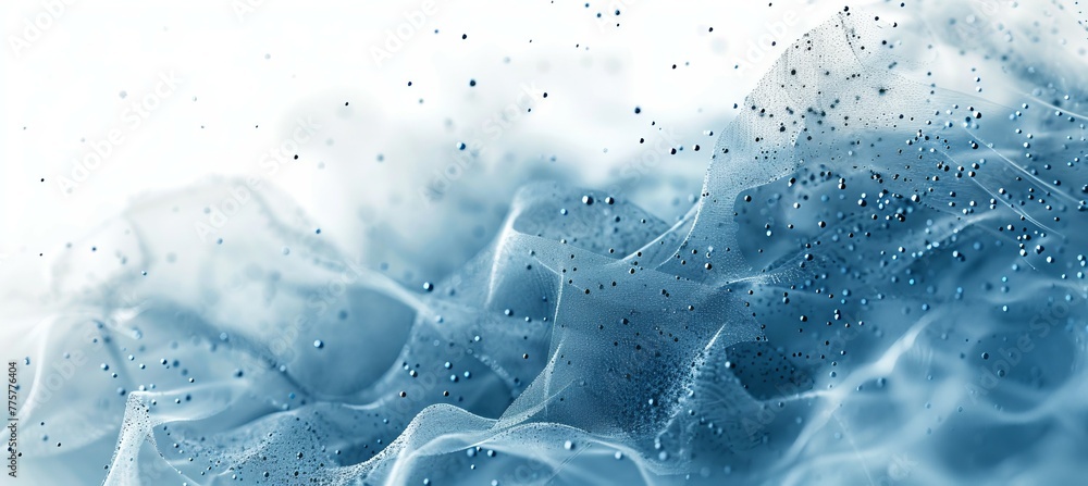 Leinwandbilder Abstract data particles wave flow technology background. Generative AI technology.	
