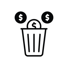 money waste vector icon