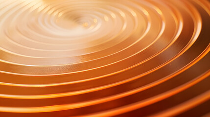 Abstract Golden Circles with Radiant Ripple Effect on Warm Background
