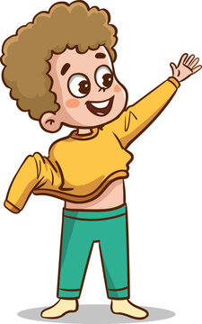 happy boy taking off yellow shirt clip art preview