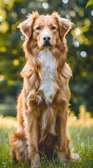 Majestic Large Breed Dog in Vibrant Outdoors - A Display of Strength, Beauty and Loyalty