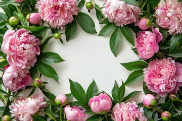 Fototapeta na wymiar White Table Covered in Pink Flowers
