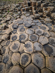Hexagonal Basalt columns - Giant's Causeway on Northern Ireland Shore