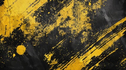 Grunge Abstract Background: Dirty Yellow Texture with Brush Strokes