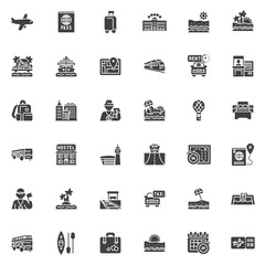 Travel and Hotel vector icons set