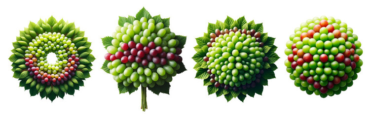 Decorated grapes  on transparent background