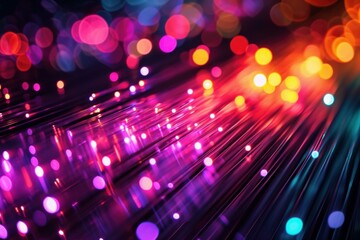 High-speed Abstract fiber optics. Internet cable. Generate Ai - obrazy, fototapety, plakaty