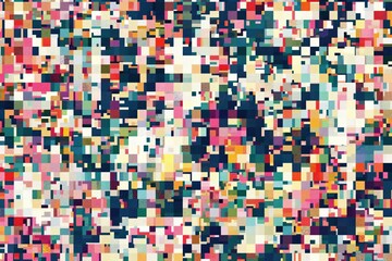 A tapestry of pixelated colors creates an abstract mosaic, perfect for modern graphic design and digital art