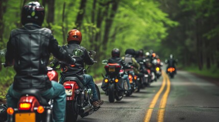 Fototapeta na wymiar Motorcycle Club Rally in spring