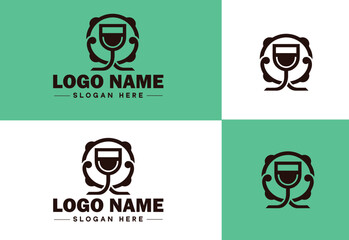 glass logo icon vector for business app icon drinks logo template