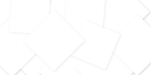 Abstract white background with diamond and square shapes layered in modern abstract pattern design, White color technology concept geometric line vector background.	
