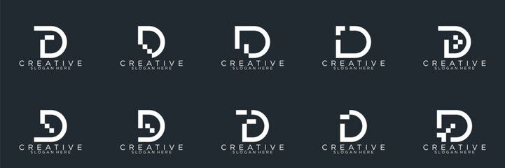 collection of creative letter D logo design, vector, icon, emblem