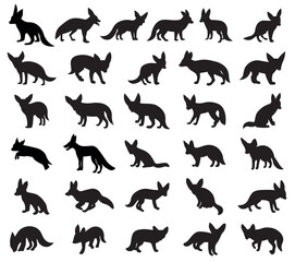 Fennec fox silhouette vector illustration