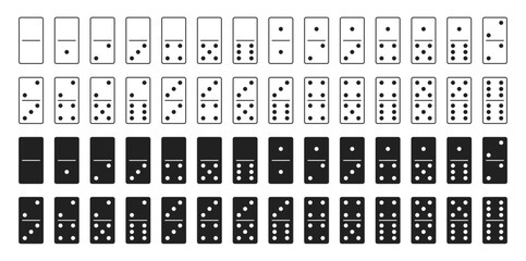 Domino tiles icon set. Vector EPS 10