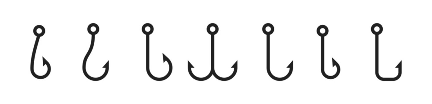 Fishing hook icon set. Vector EPS 10