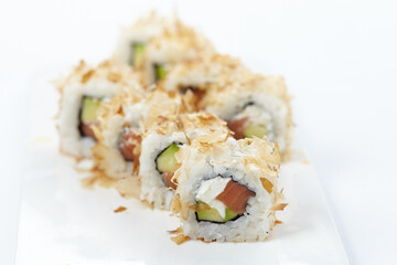 tasty sushi on the white - 775791002