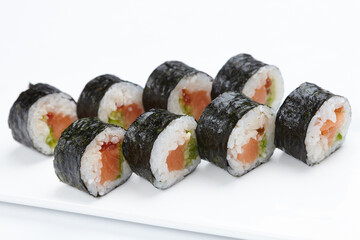 tasty sushi on the white - 775791270