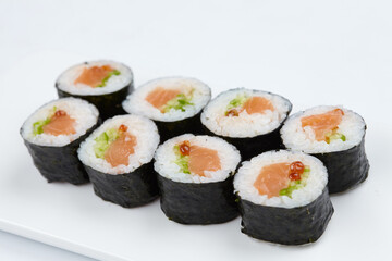 tasty sushi on the white - 775791279
