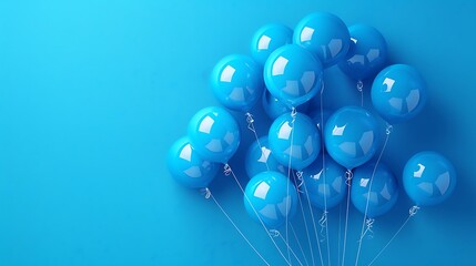 balloons of blue color blue background