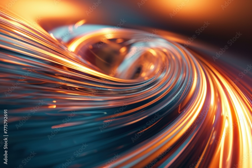 Aufkleber mesmerizing abstract lines glowing. dynamic energy. generate ai