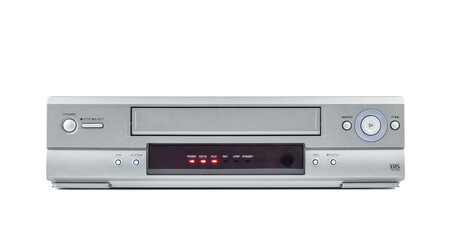 Old VHS video recorder, front view, isolated on a transparent background png - obrazy, fototapety, plakaty