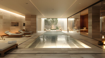 interior of hotel room. Generative AI