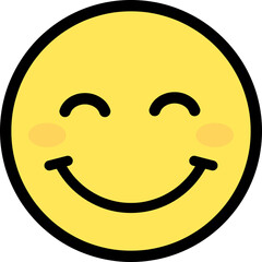 smiling face with smiling eyes emoji sticker, yellow face with closed eyes