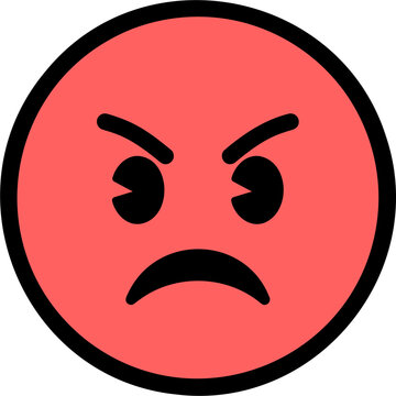 recommend clip art: enraged face emoji sticker, red circle angry expression sticker