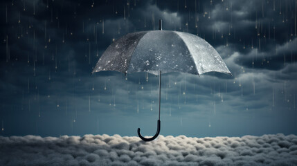 Studio Shot of Classic Umbrella with bad weather on background