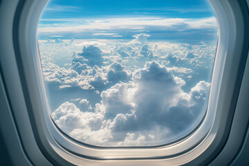 view of clouds from an airplane window - 775796838