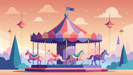 circus tent on the hill - obrazy, fototapety, plakaty