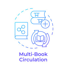 Multi-book circulation blue gradient concept icon. Customer service, user experience. Round shape line illustration. Abstract idea. Graphic design. Easy to use in infographic, blog post